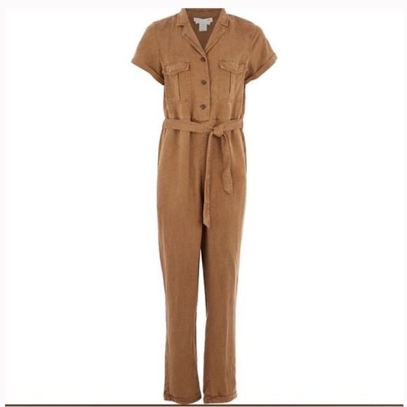 linen utility jumpsuit